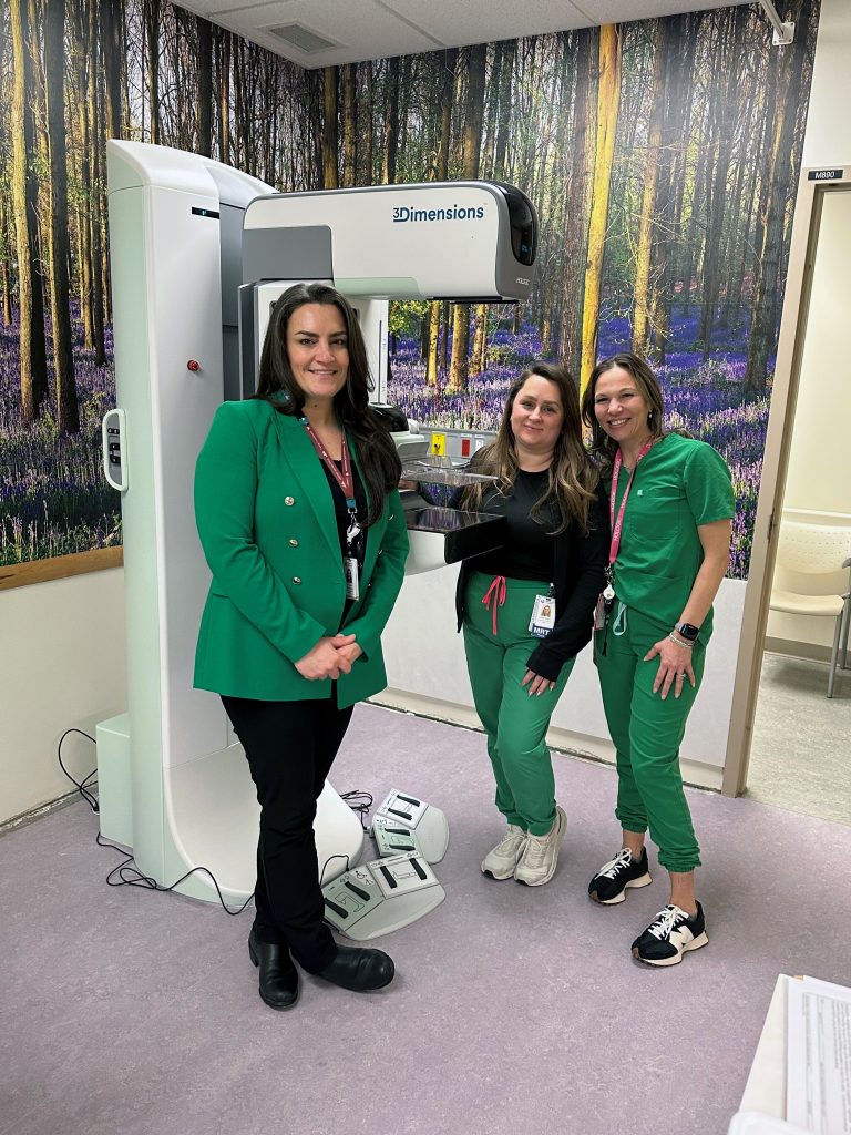 Pictured: From left to right, Jenn De Iuliss, Director of Diagnostic Imaging; Lindsay Stafford, MRT; Amy Bove, MRT.
